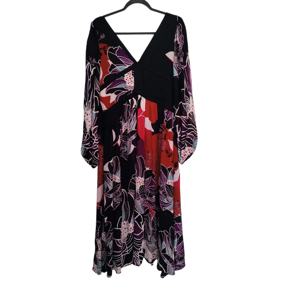 ANTHROPOLOGIE LET ME BE Floral Midi Dress XL - Picture 5 of 12